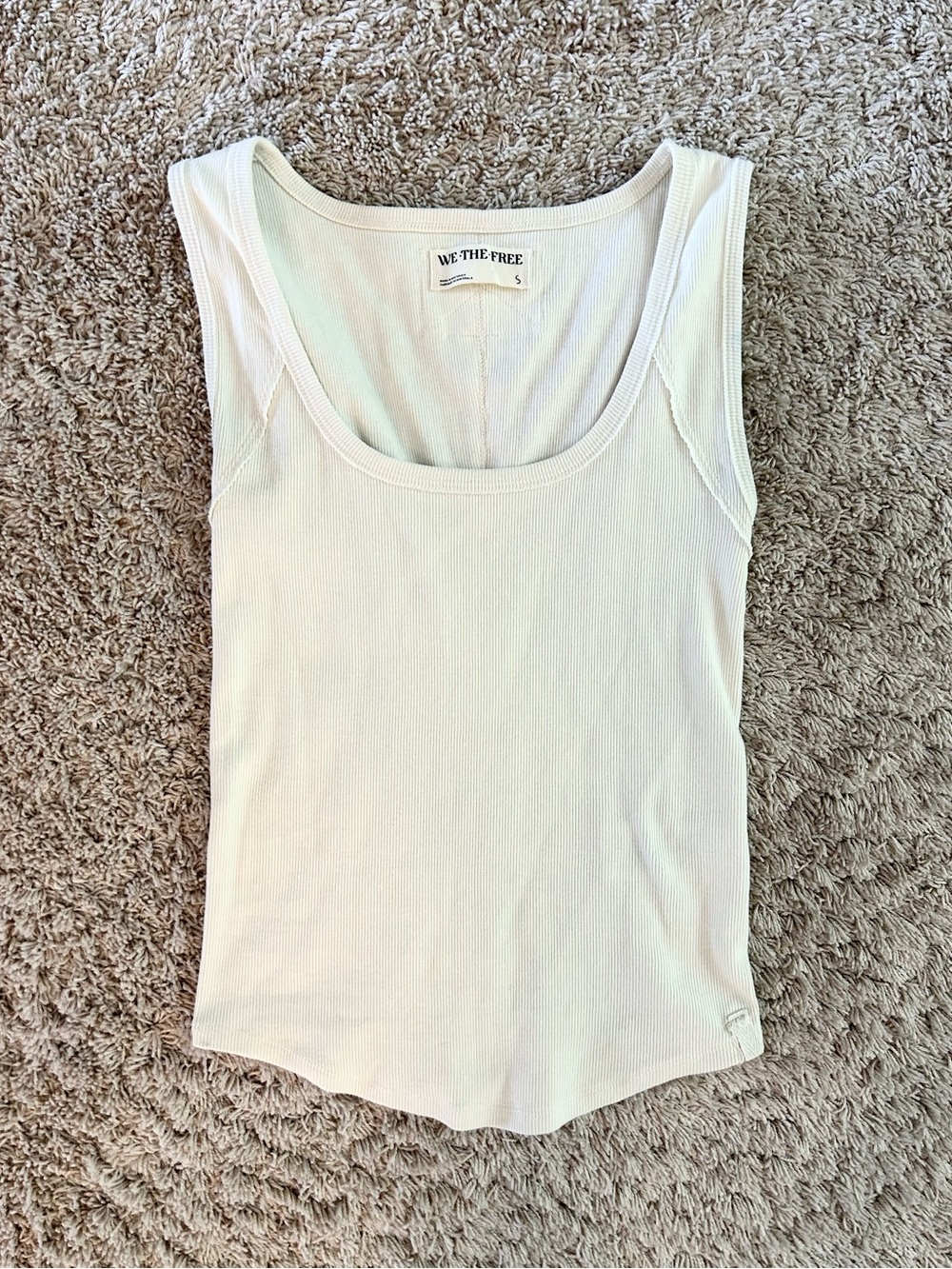 NWOT Free People/We The Free Hummingbird Tank, Ivory-White, Size S